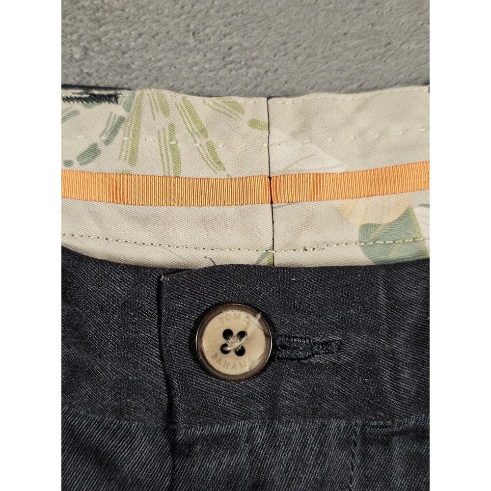 Tommy Bahama Mens 38 Silk Cotton Pleated Dress Shorts Navy Marlin Logo 9" - Picture 2 of 8